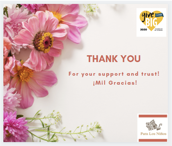 Thank you for your support and trust! Mil gracias!