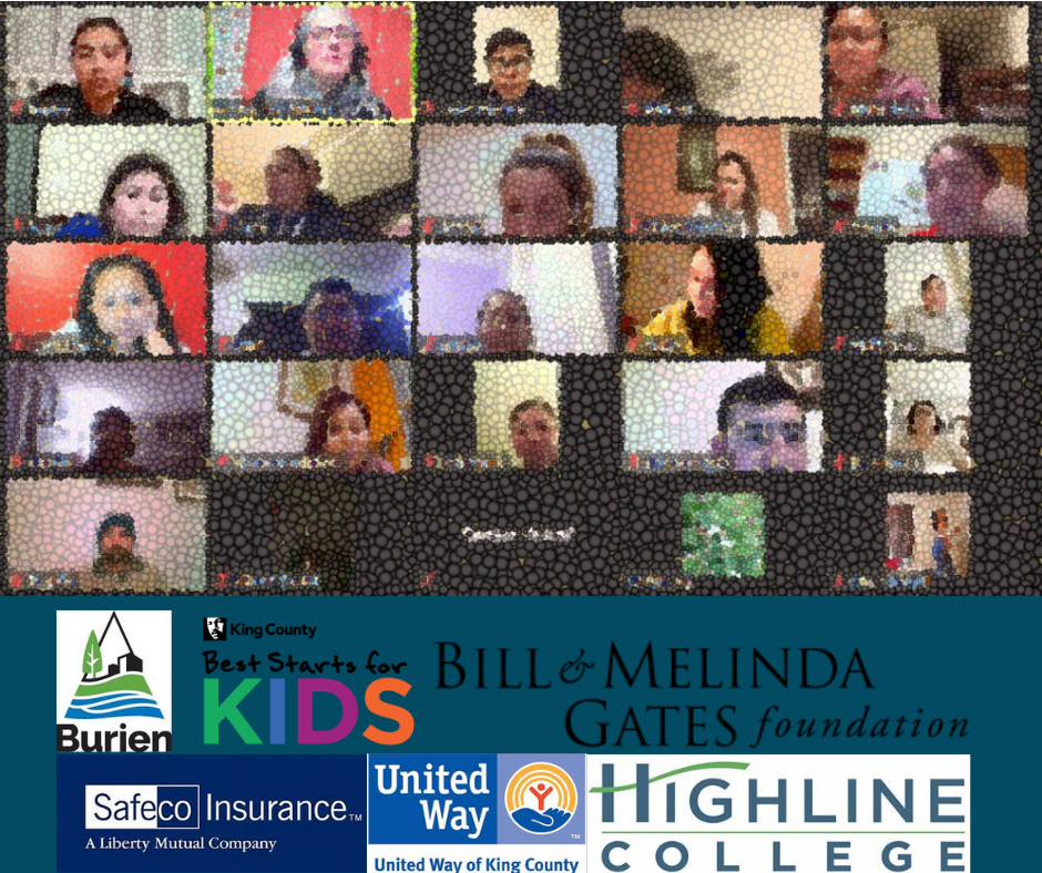 Picture of PLN Spring English class with logos of donors