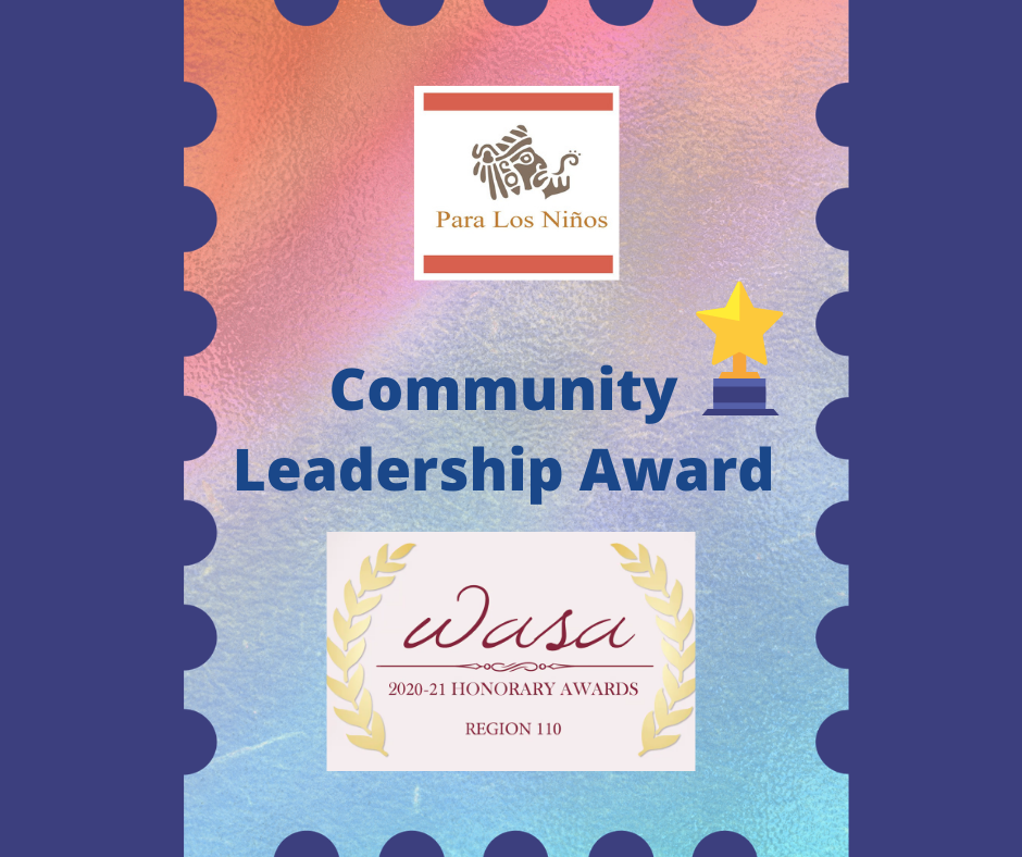 Gráfico que muestra los logotipos de PLN y WASA para el premio de Community Leadership Award