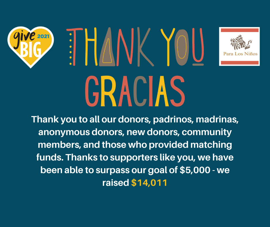 A thank you graphic to all donors, new donors, anonymous donors, community members and those who provided matching funds.