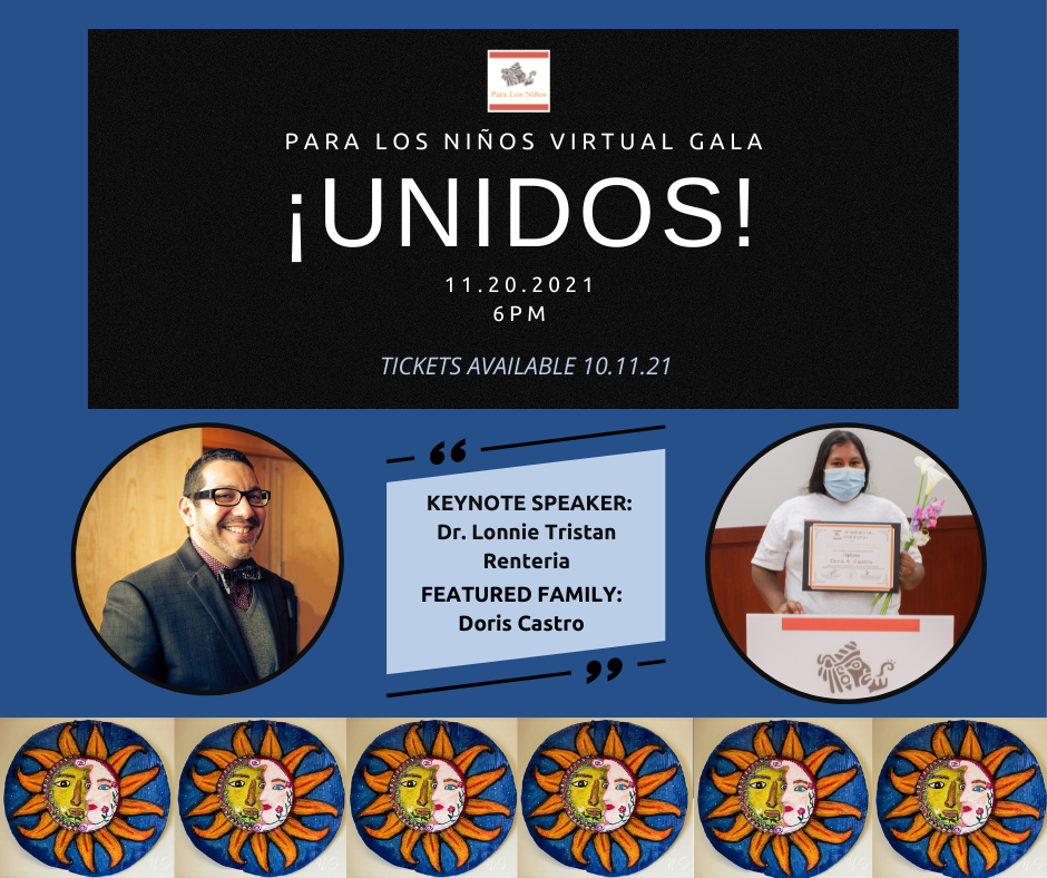 Graphic of gala invite with Doris Castro and Dr. Lonnie Tristan Renteria